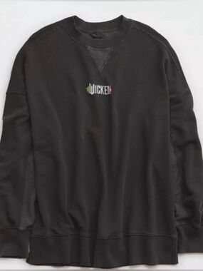 Aerie x Wicked Big Chill Crew oversized Sweatshirt size large in smoked gray